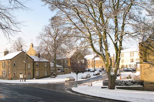 Stone houses and rooftops in Allendale Town