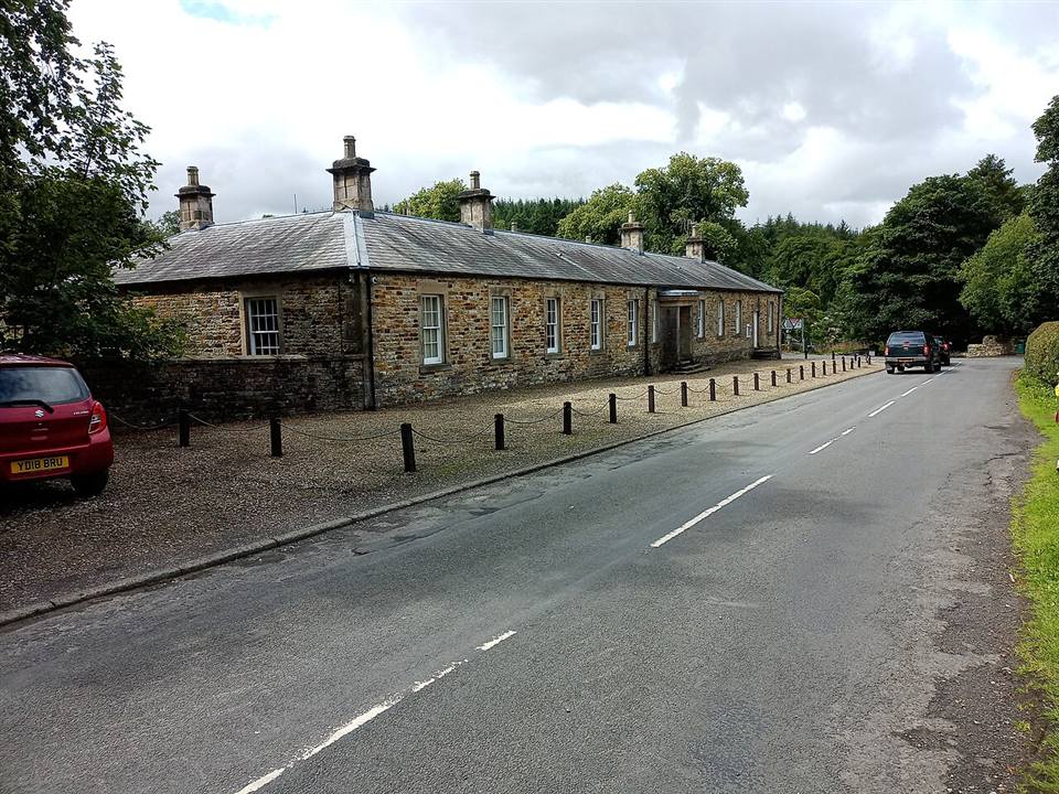 Stone buildings and estate offices in the village of Allenheads