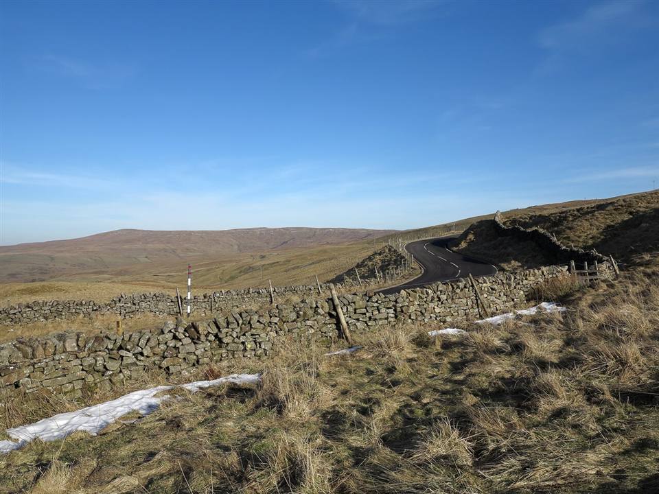 The A686 winding down from Hartside Pass