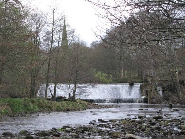 The weir on the River West Allen at Whitfield